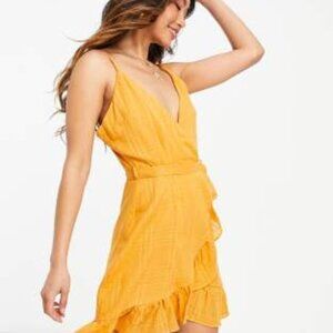 Dress tie wrap around mini sundress